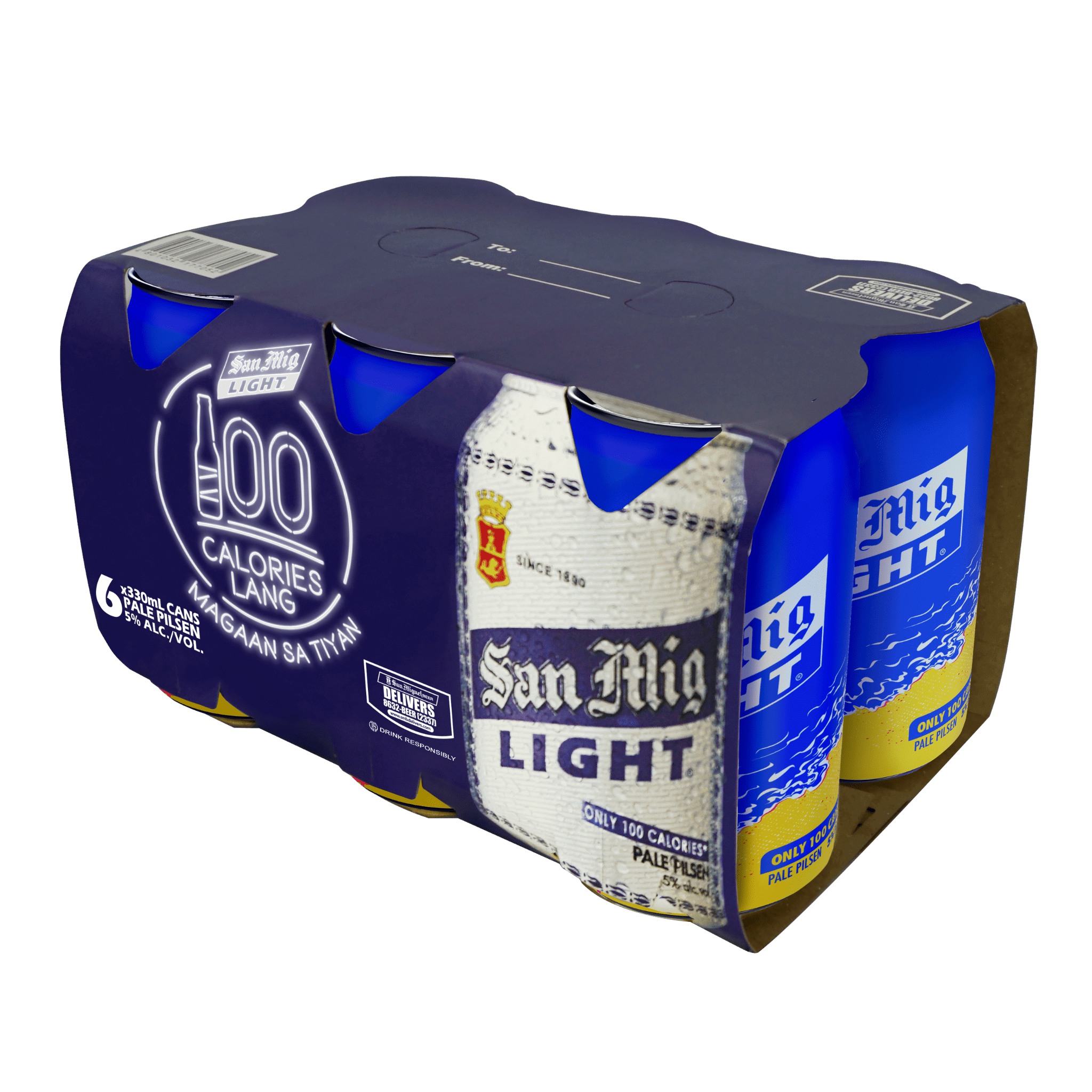 San Mig Light Beer Can 6-Pack - 330mL - Boozy.ph