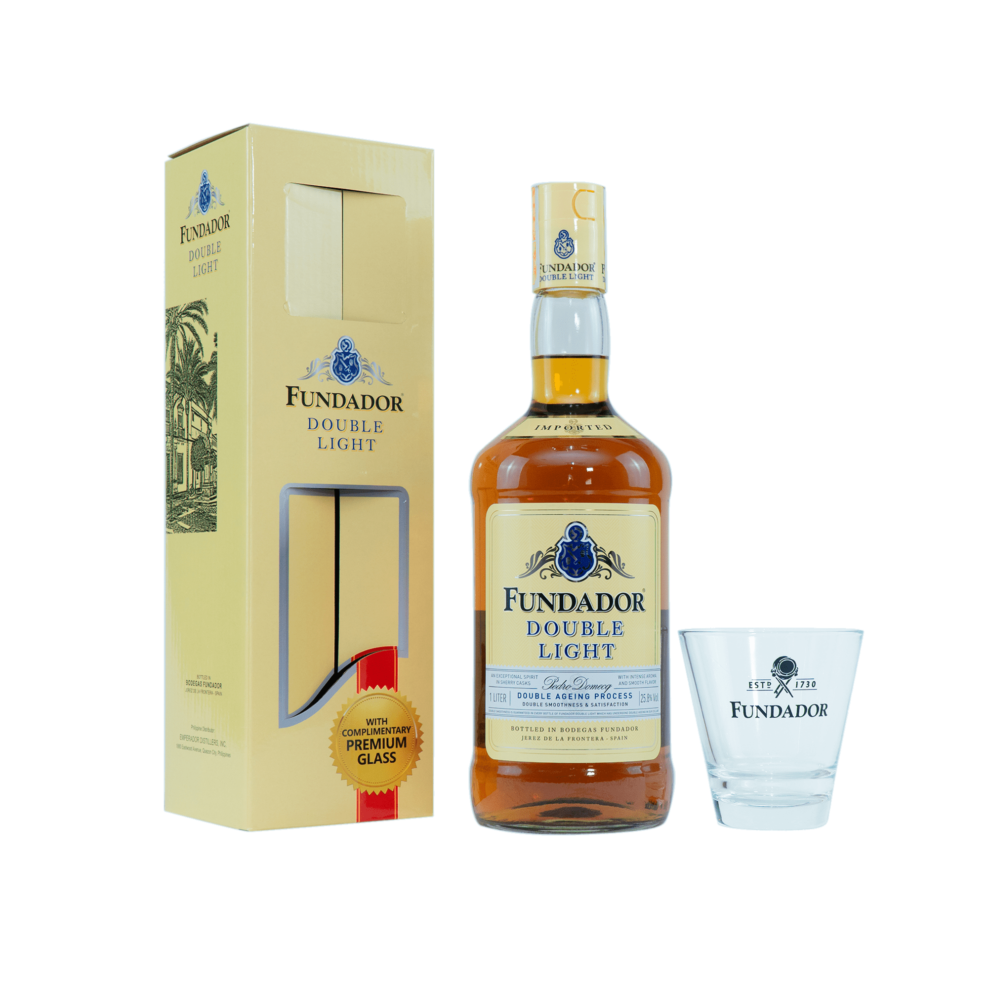 Fundador Double Light 1L with FREE Brandy Glass – Boozy.ph