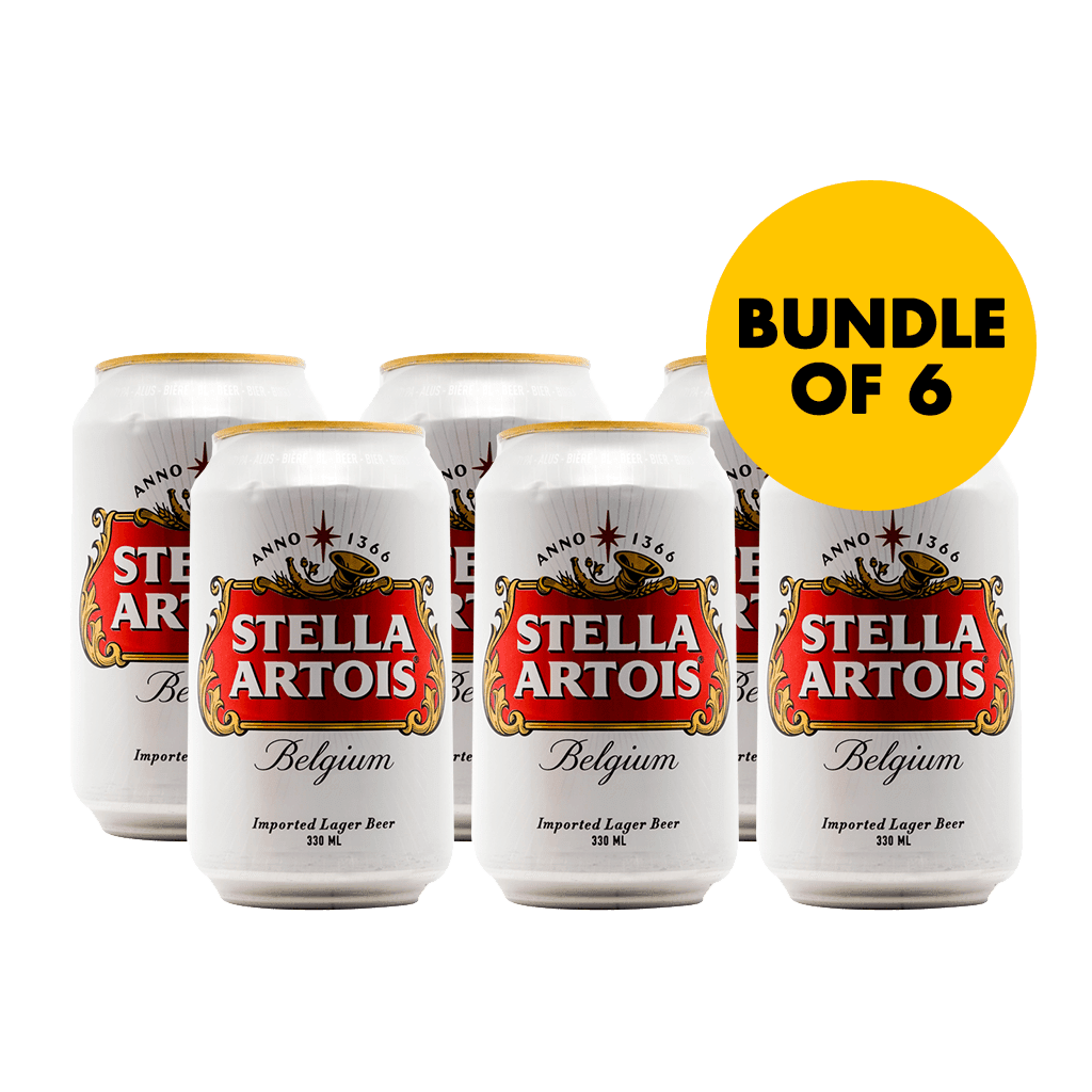 Stella Artois 330ml Can Bundle of 6