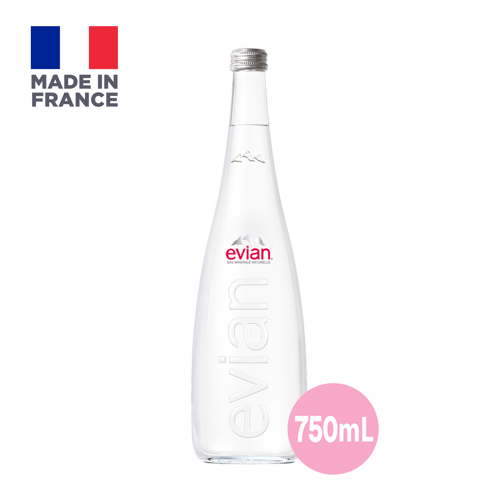 Evian Natural Mineral Water Glass 750ml at ₱189.00 | Boozy.ph