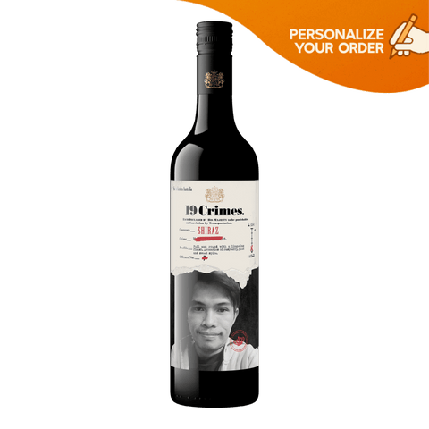 19 Crimes Shiraz Australian Red Wine 750ml Personalized Bottle at ₱739.00 | Boozy.ph