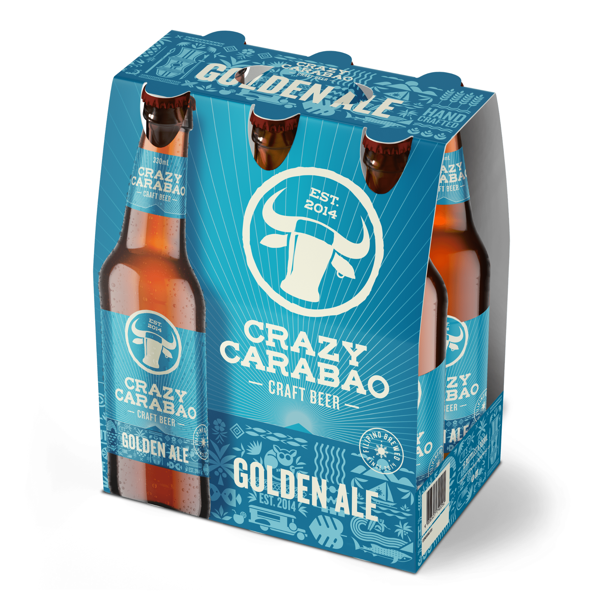 Crazy Carabao Golden Ale 330ml Bottle 6-Pack
