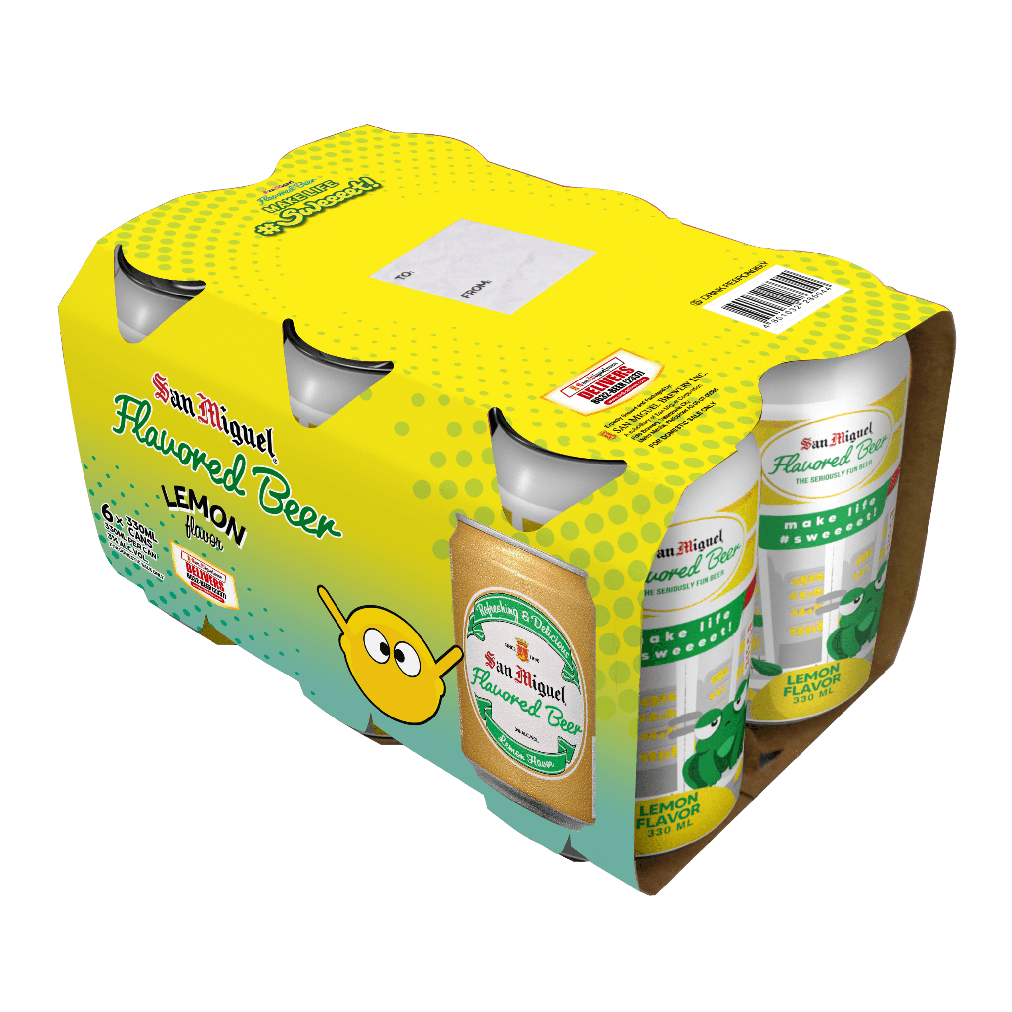 San Miguel Flavored Beer Lemon 330 mL Can 6-Pack