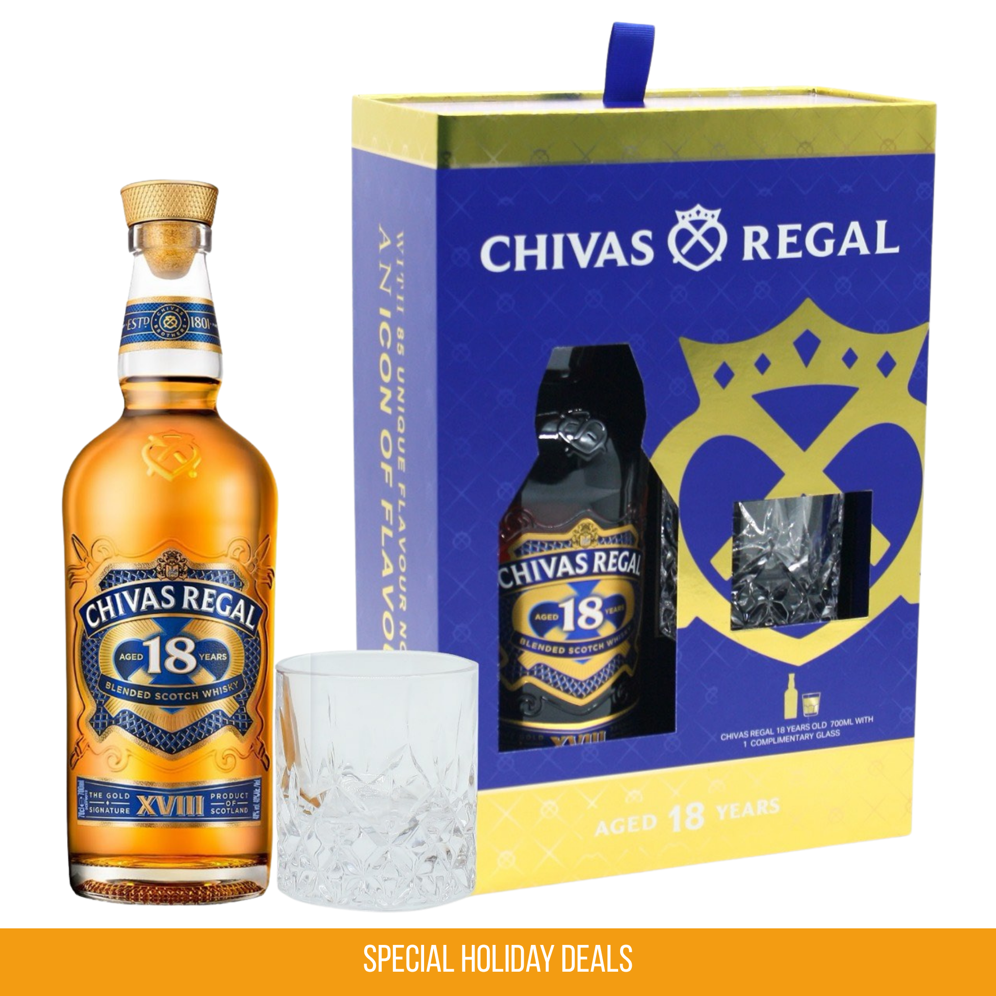 Chivas Regal 18yo 700ml Rock Glass Pack