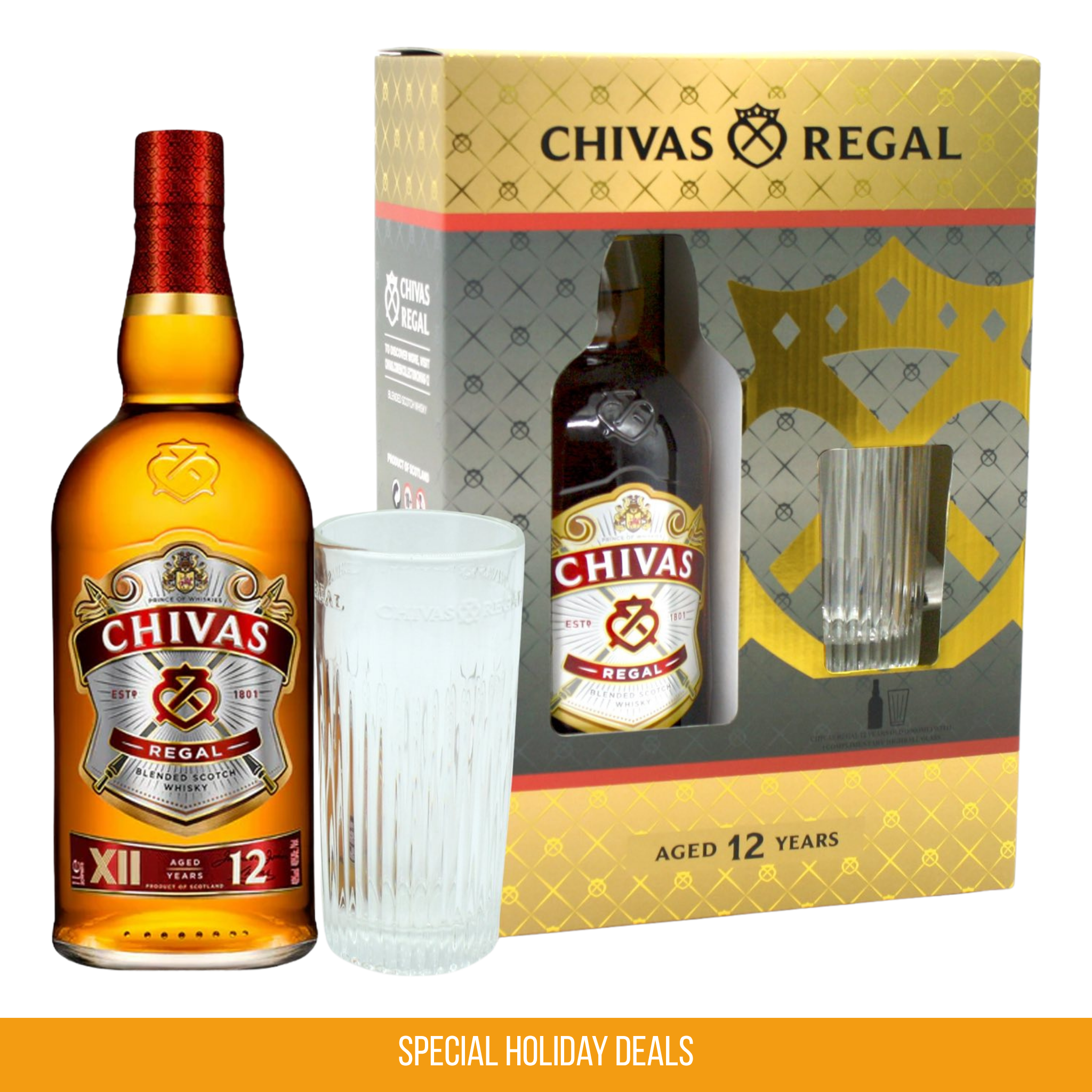 Chivas Regal 12yo 1L Highball Glass Pack