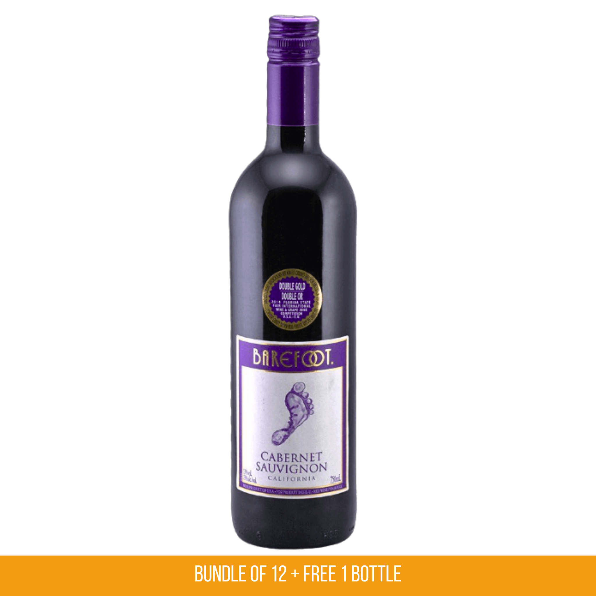 Barefoot Cabernet Sauvignon California Red Wine 750ml Bundle of 12 + Free 1 Bottle