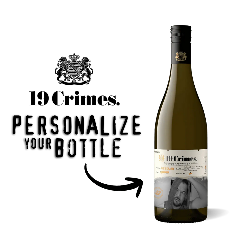 19 Crimes Hard Chardonnay Australian White Wine 750ml Personalized Bottle