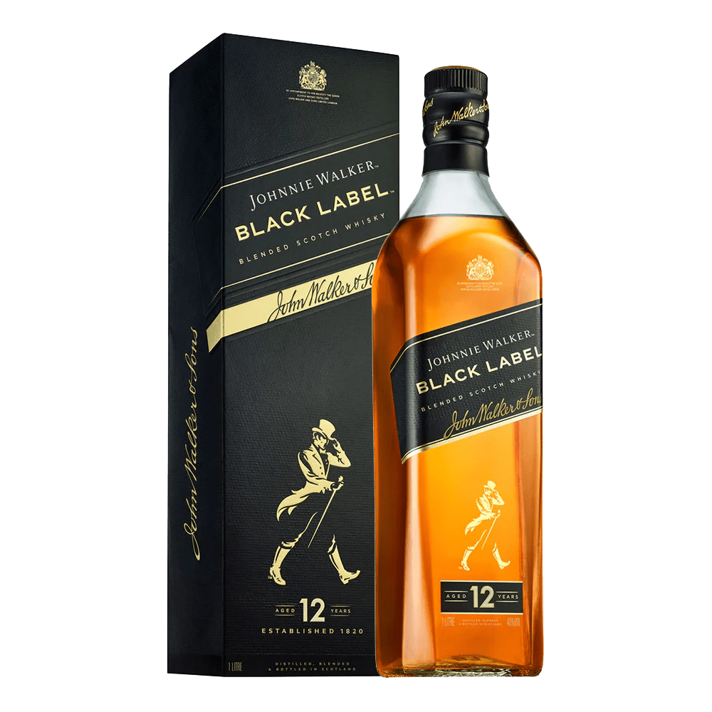 Johnnie Walker Black Label Blended Scotch Whisky 1L at ₱1499.00 | Boozy.ph