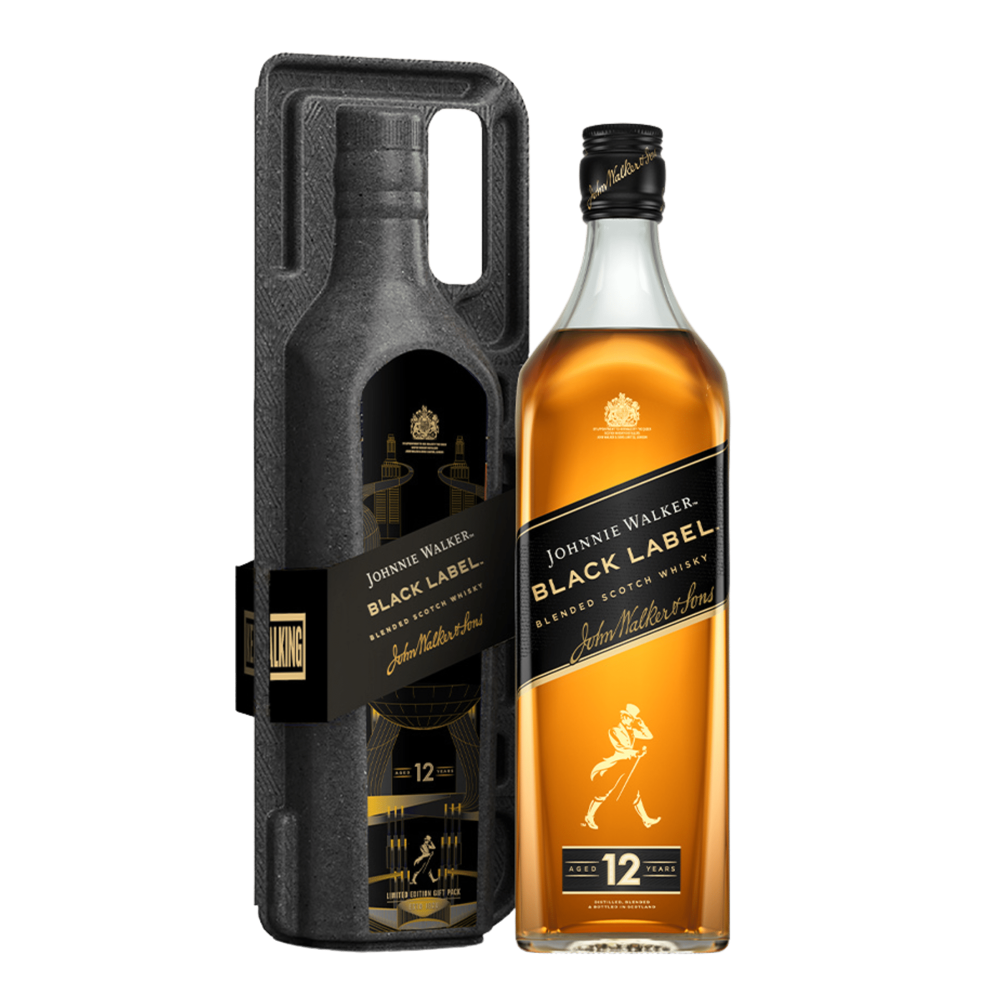 Johnnie Walker Black Label Blended Scotch Whisky 700ml Pulp Case Pack