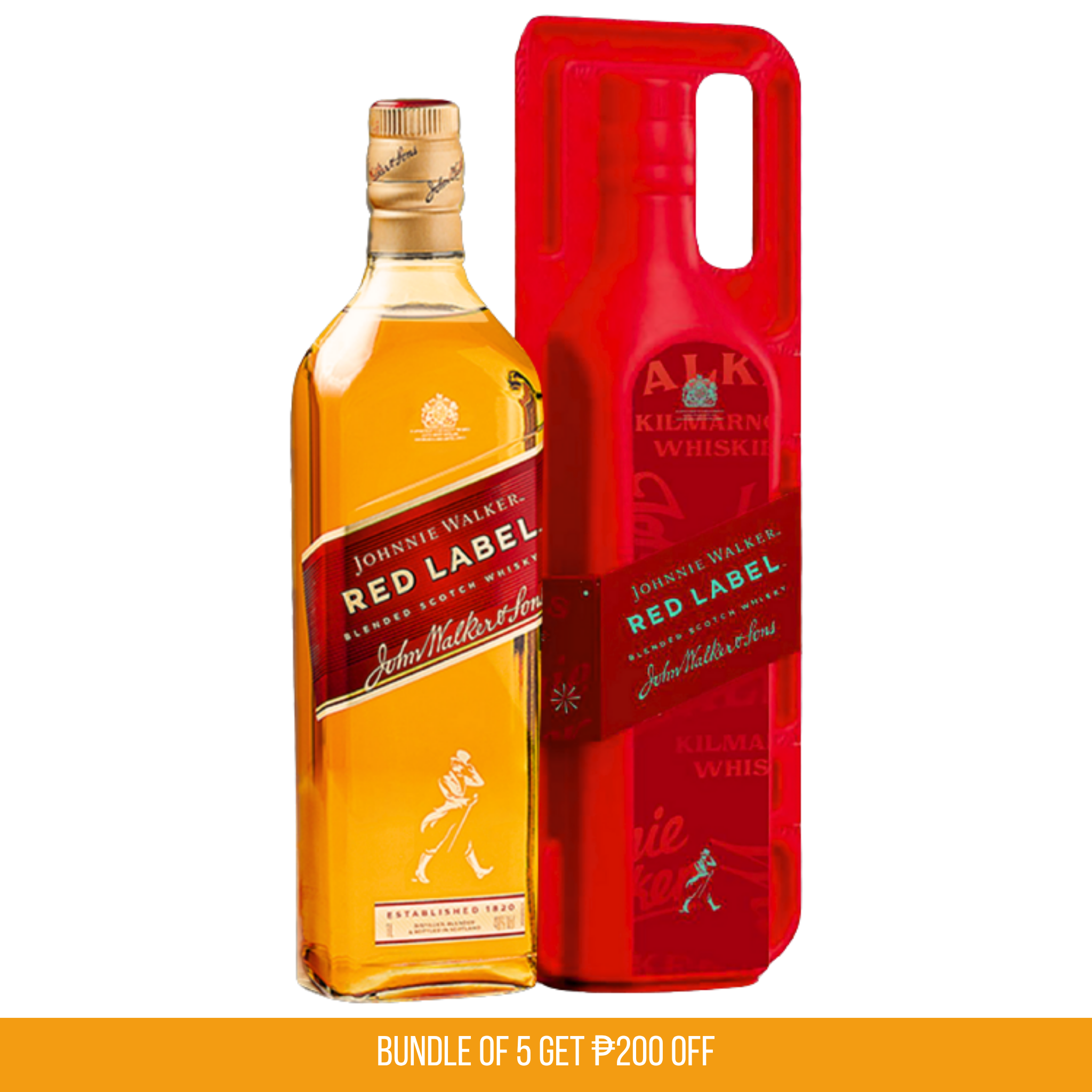 Johnnie Walker Red Label 1L with Pulp Carry Case Bundle – Buy 5 Get 200 OFF