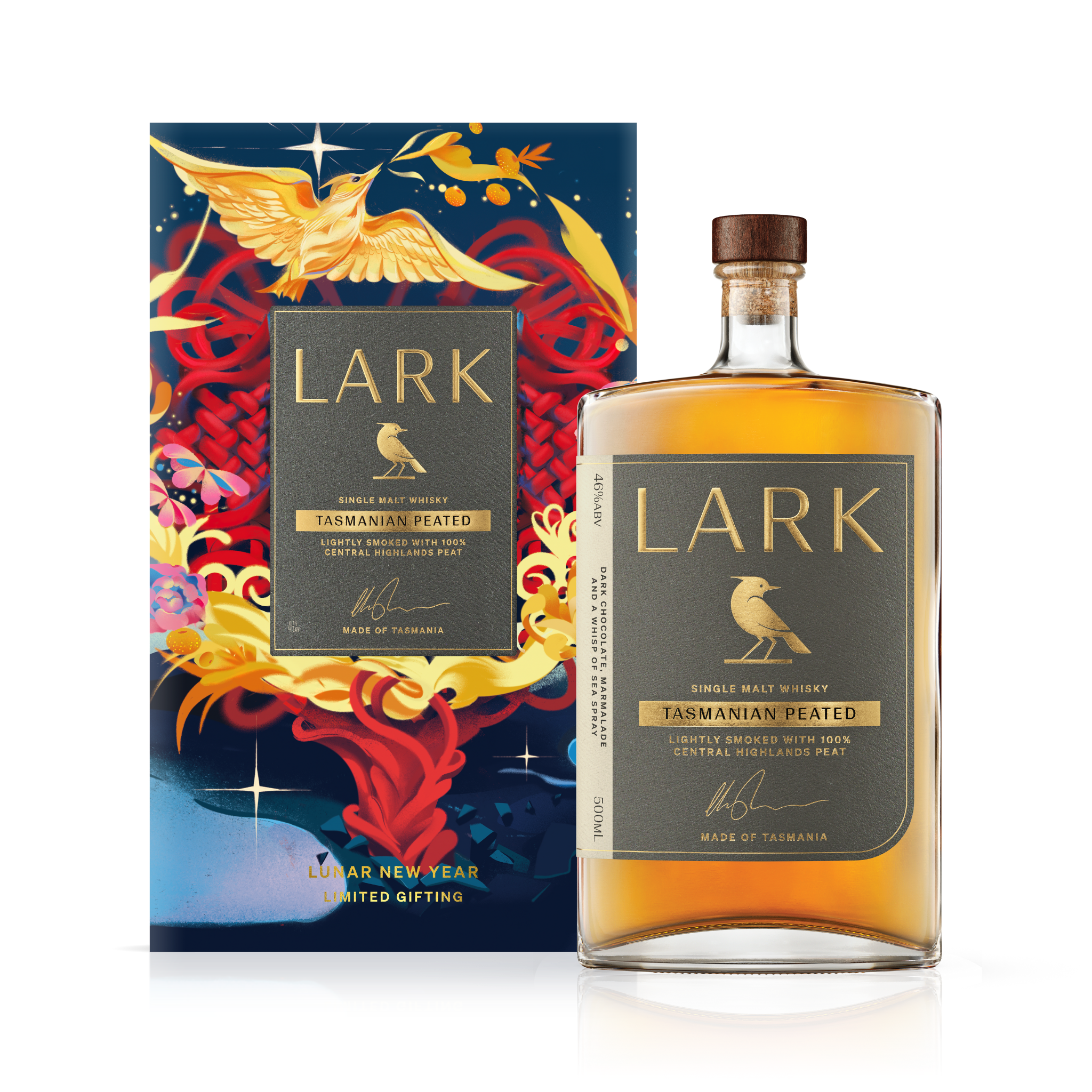 Lark Tasmanian Peated Single Malt Whisky 500ml Lunar New Year Edition