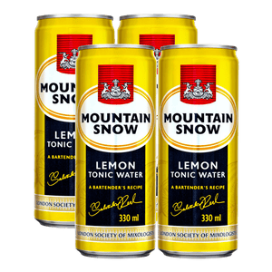 Mountain Snow Lemon Tonic Water 330ml Can Bundle of 4