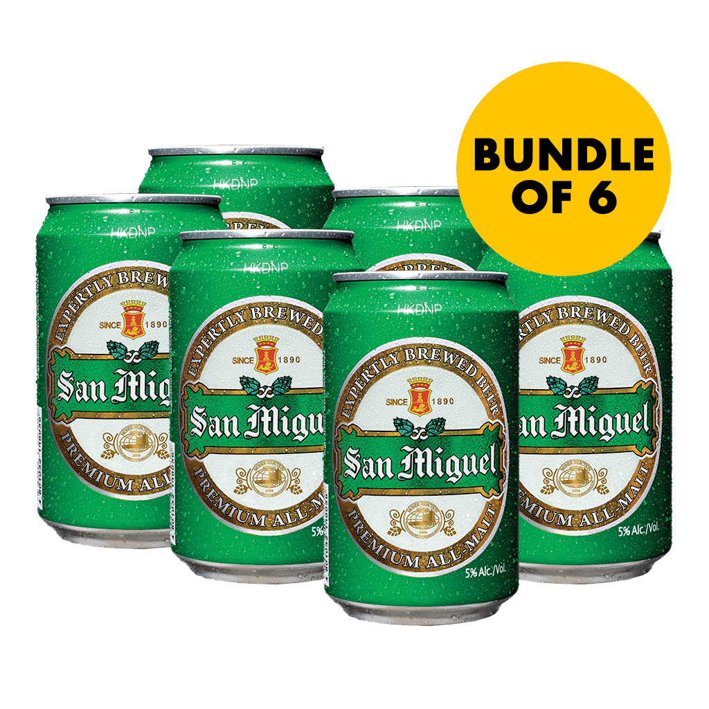 San Miguel Premium All-Malt 330 mL Can Bundle of 6