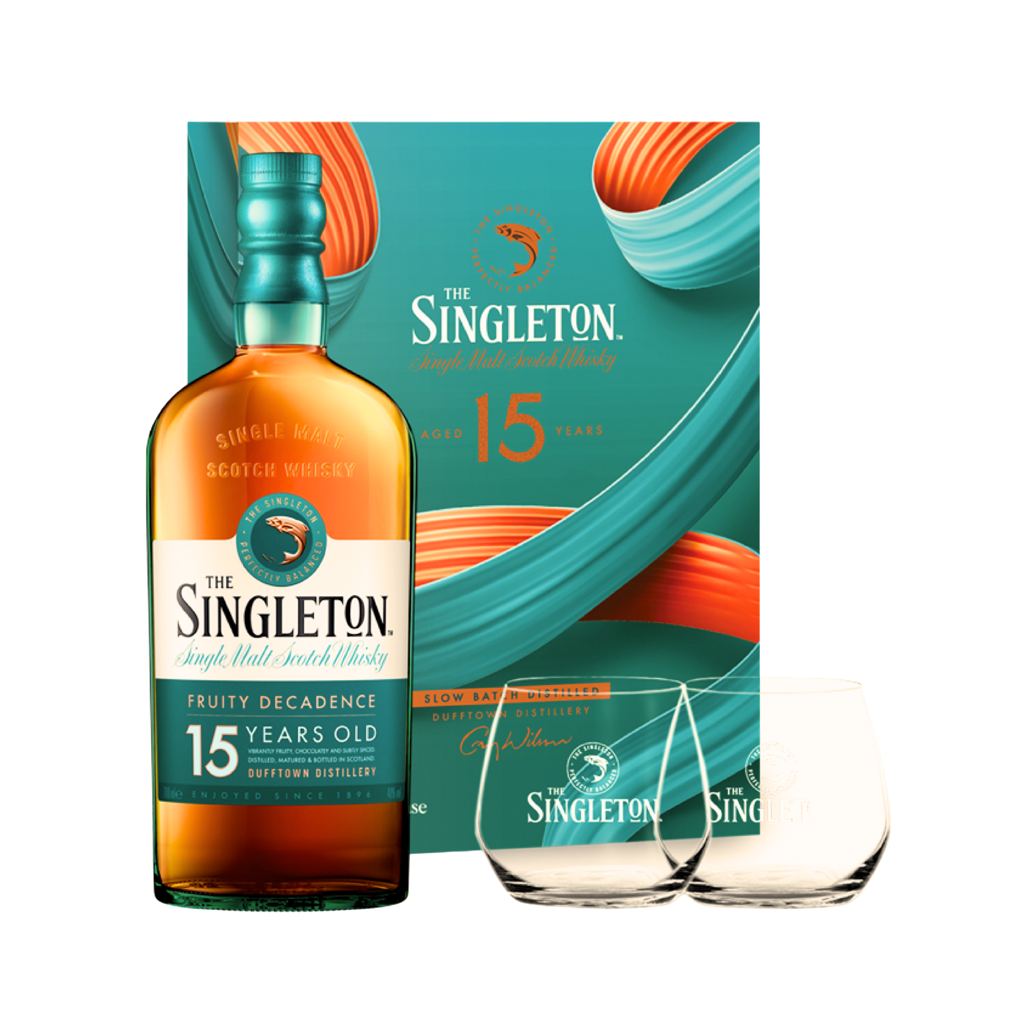 The Singleton of Dufftown 15 Year Old 700ml with (2) Rock Glasses