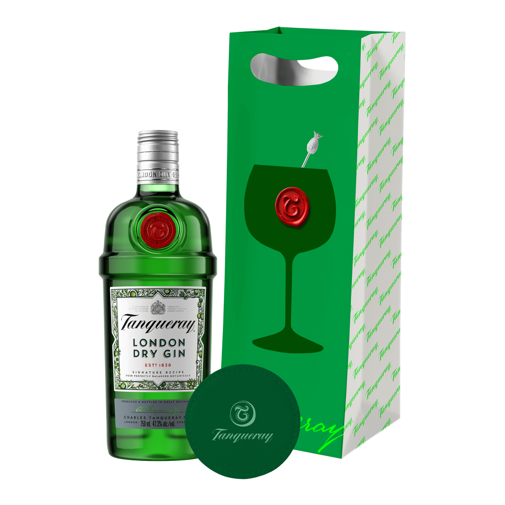 Tanqueray London Dry Gin 750ml + Tanqueray Gift Bag with Leather Coaster at ₱949.00 | Boozy.ph