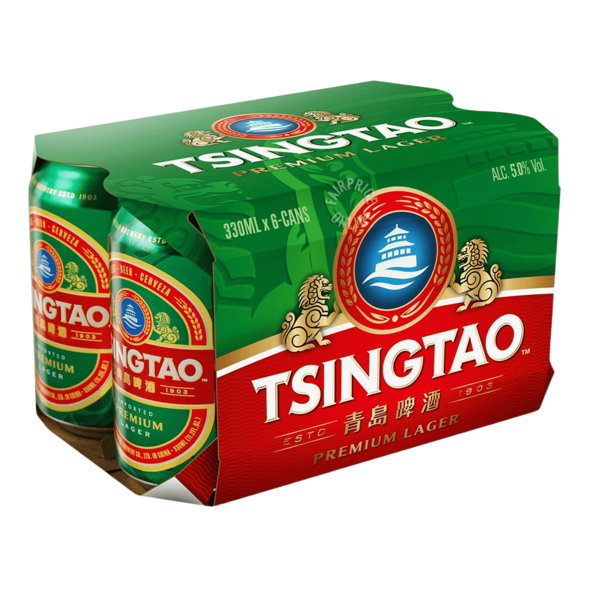 Tsingtao Imported Premium Lager 330ml Can 6-Pack - Boozy.ph