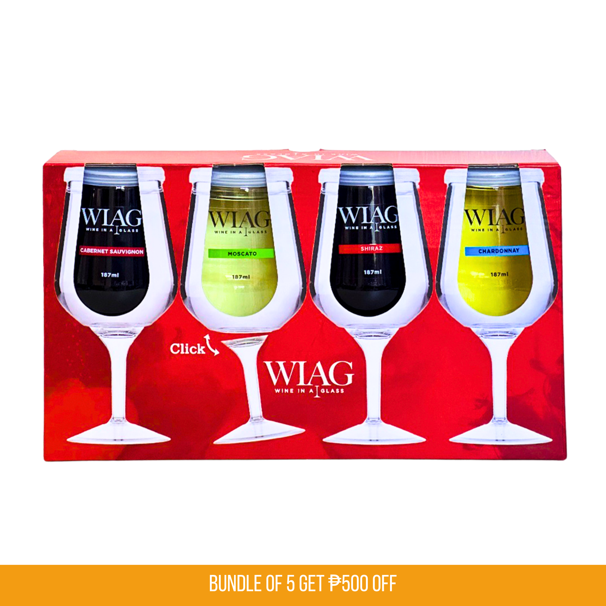 WIAG - Wine In A Glass set of 4 x 187ml Bundle – Buy 5 Get 500 OFF