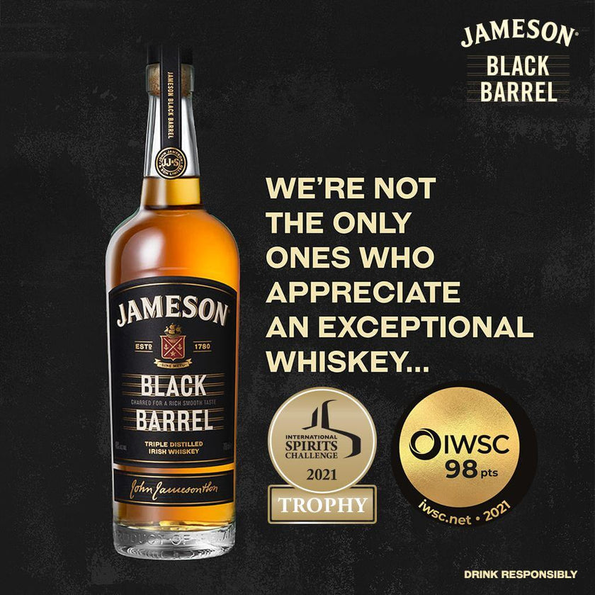 Jameson Black Barrel Blended Irish Whiskey 700ml at ₱1989.00 | Whisky | Boozy.ph