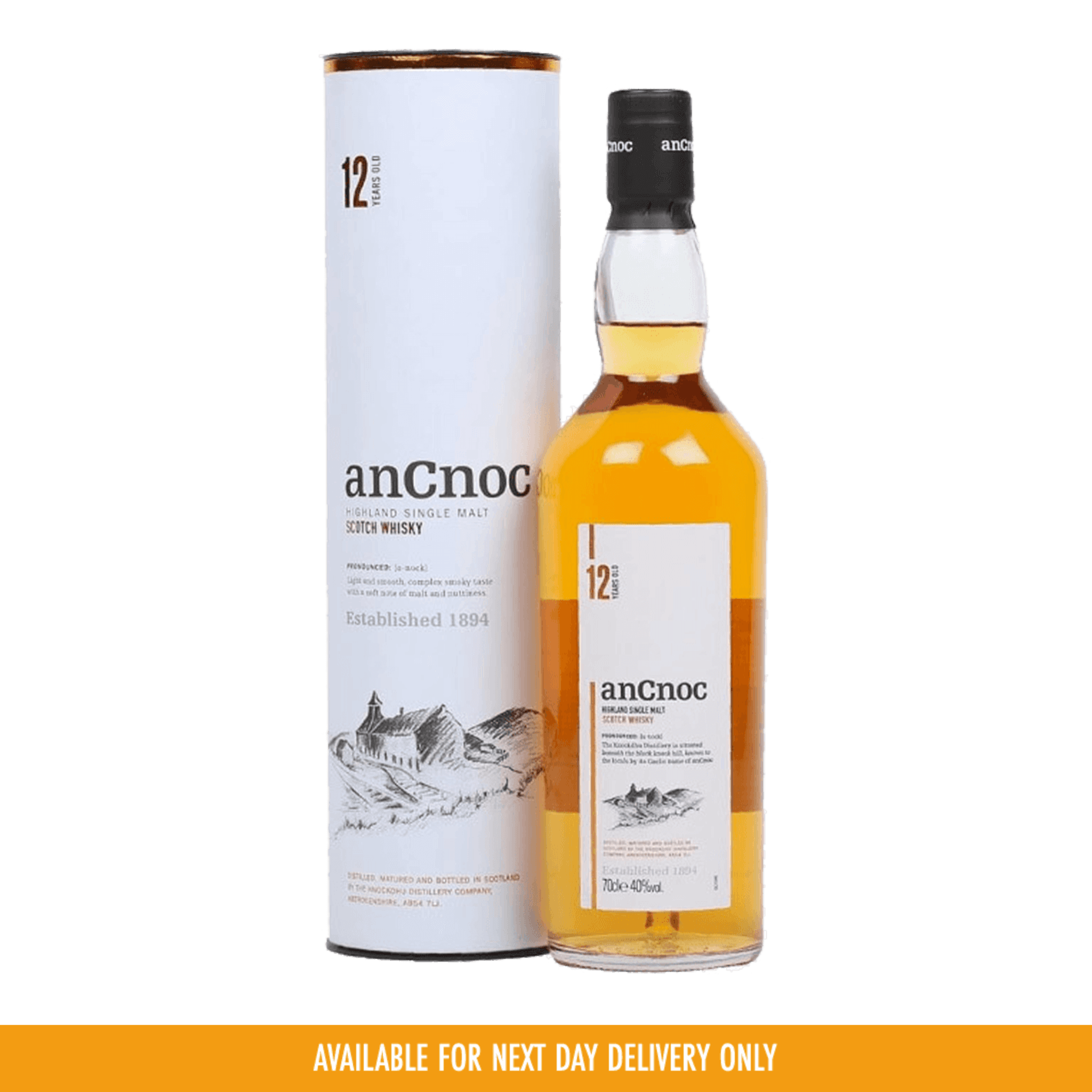 AnCnoc 12yo Highland Single Malt Scotch Whisky 700ml at ₱3499.00 | Boozy.ph