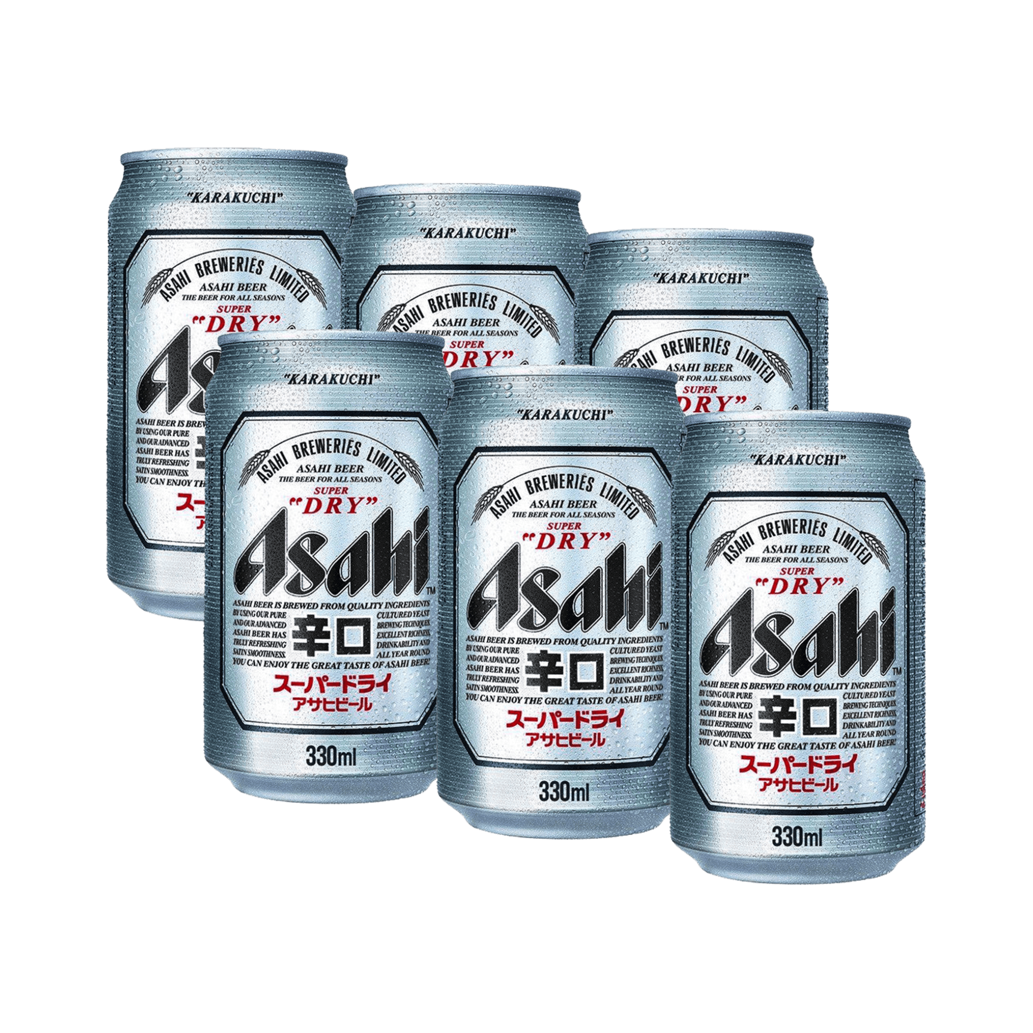 Asahi Super Dry 330ml Can Bundle of 6 at ₱510.00