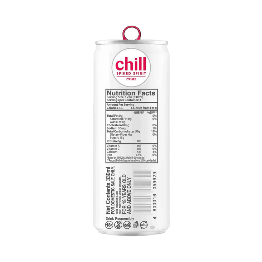 Chill Spiked Spirit Lychee 330ml at ₱65.00 | RTD | Boozy.ph