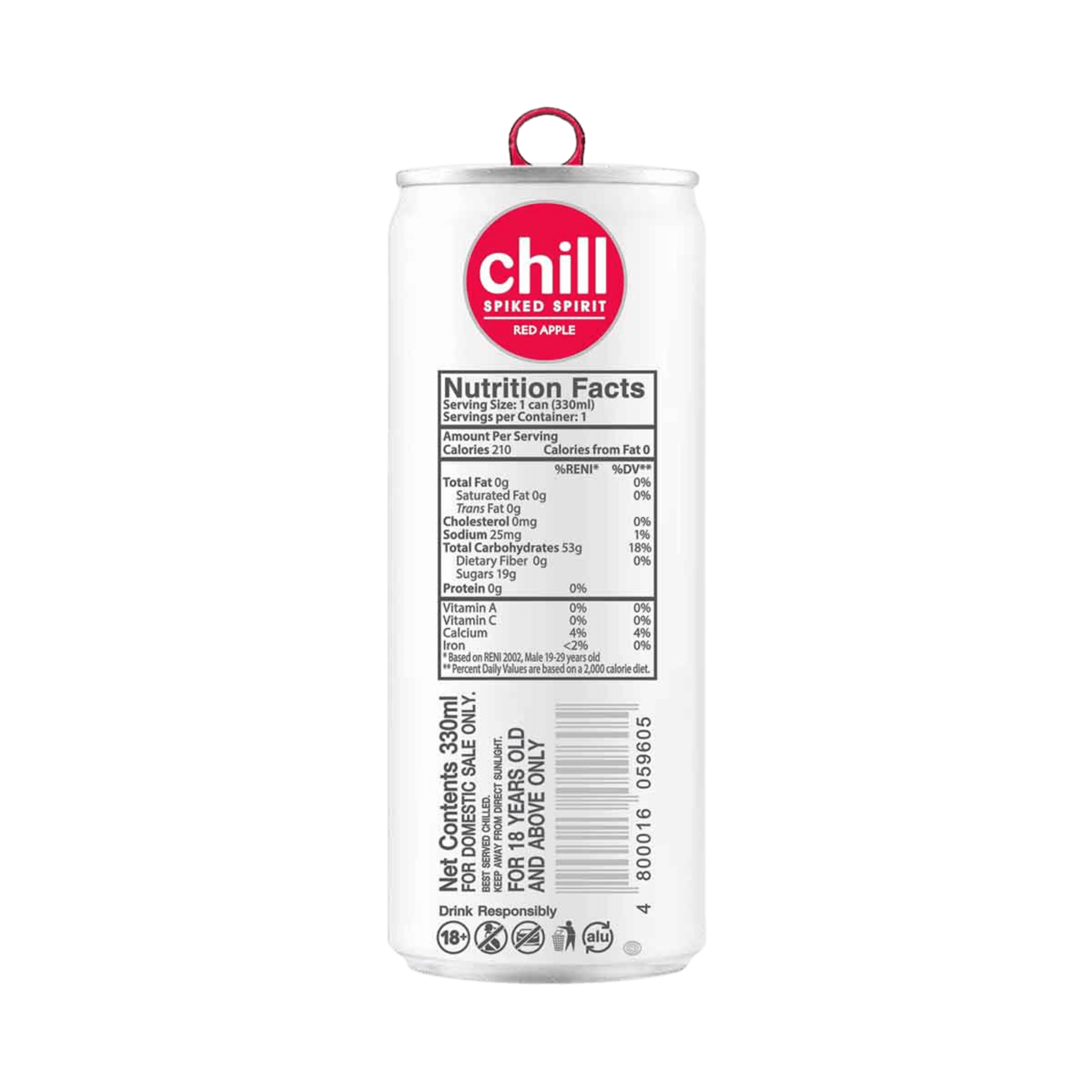 Chill Spiked Spirit Red Apple 330ml at ₱65.00 | Boozy.ph