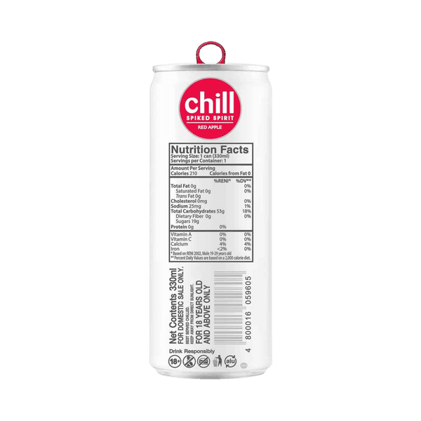 Chill Spiked Spirit Red Apple 330ml at ₱65.00