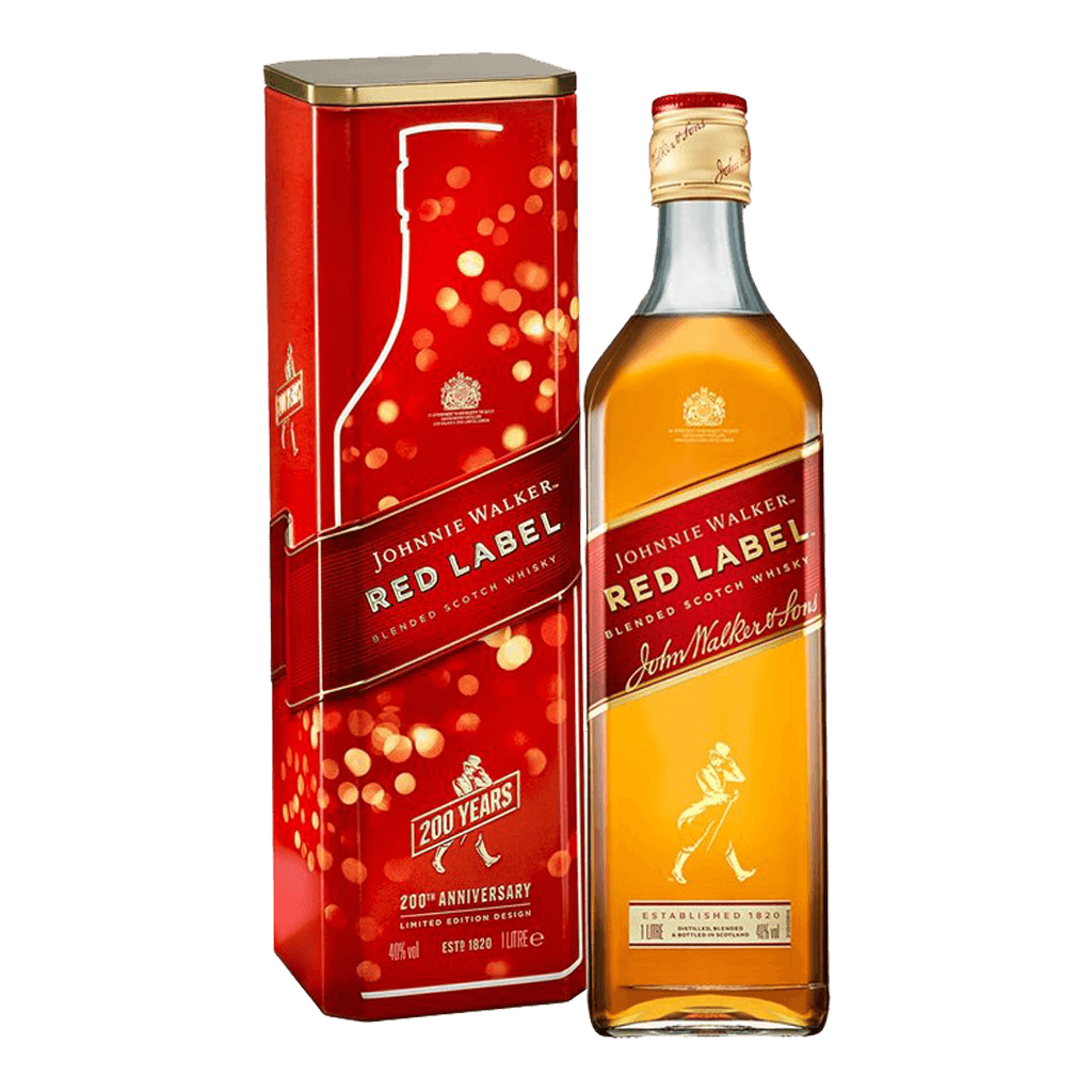 Johnnie Label Tin Can - Blended Scotch Whisky - 1L - Boozy. ph