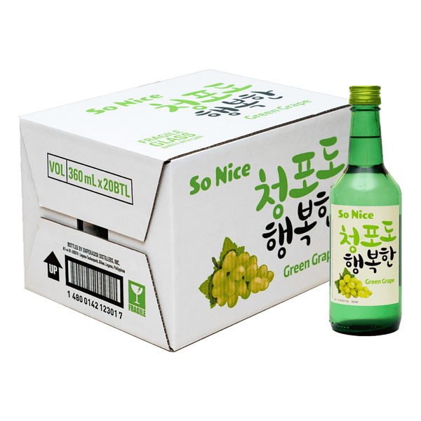 So Nice Green Grape Soju 360ml Case of 20 at ₱1199.00