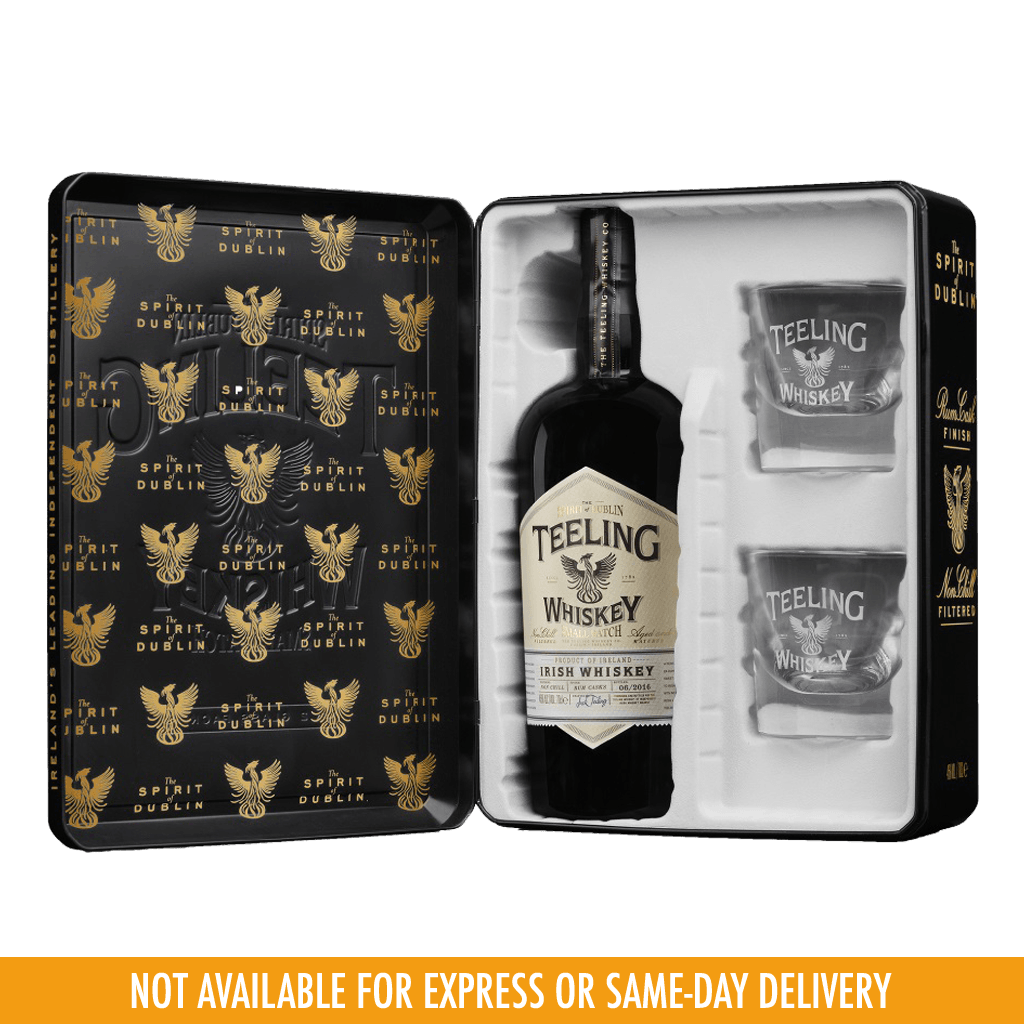 Teeling Small Batch with 2 Glasses with Black Tin Can at ₱2049.00